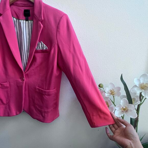 Rafaella Women's Jacket Small Coral Red Blazer One Button Career Preppy Stretch - Picture 3 of 11